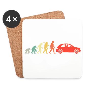 Auto Evolution Kleinwagen Führerschein Bestanden - Untersetzer (4er-Set) - Weiß - Vorne
