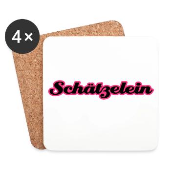 Schätzelein | Schatz | Schätzchen - Coasters (set of 4) - white - Front