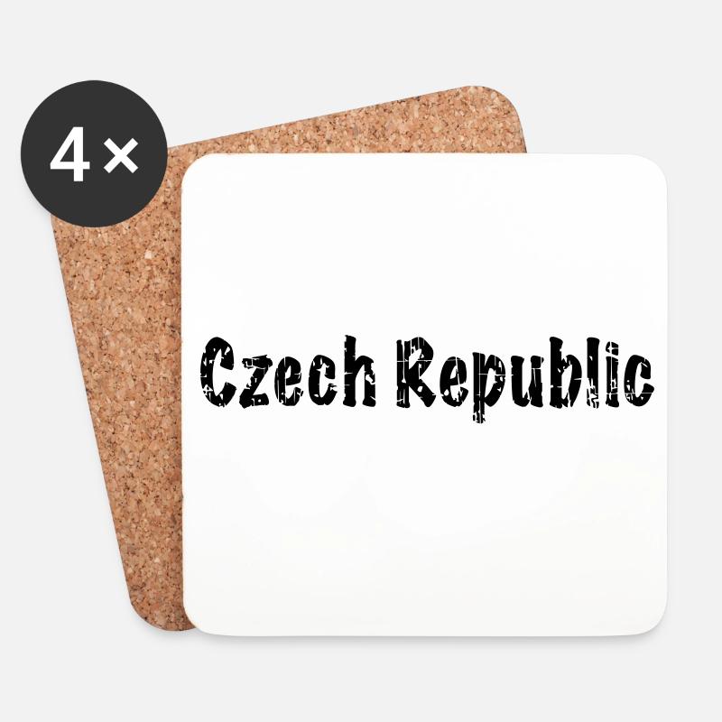Czech Republic - Untersetzer (4er-Set) - Weiß