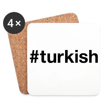 TURKISH Hashtag Türkei Turkey - Coasters (set of 4) - white - Front