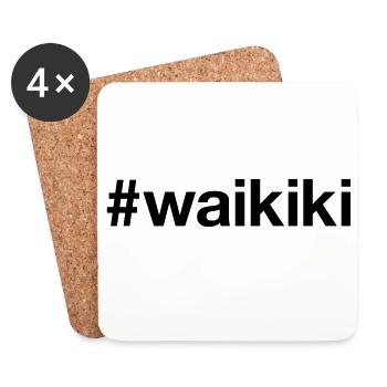 WAIKIKI Hashtag Hawaii - Untersetzer (4er-Set) - Weiß - Vorne