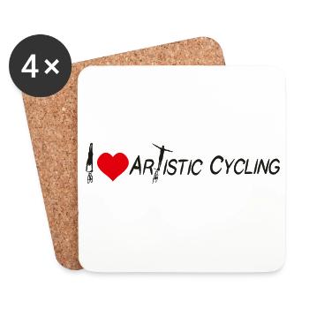 Artistic Cycling, Artistic Cycling, Indoor Cycling, I Love - Coasters (set of 4) - white - Front