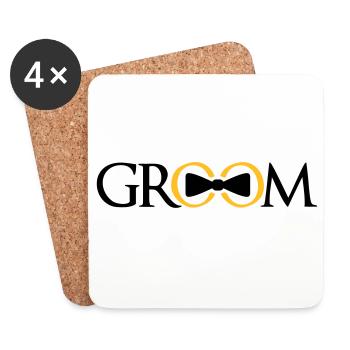 groom rings team bachelor party bachelor par - Coasters (set of 4) - white - Front