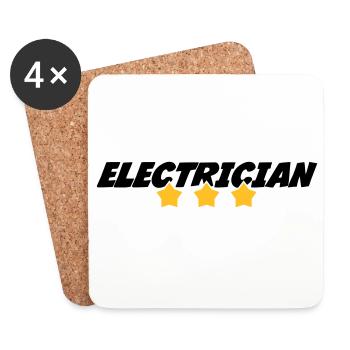 Electrician Electricity Elektriker Electricien Job - Coasters (set of 4) - white - Front