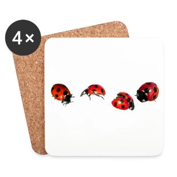 4 Ladybug Persectives - Coasters (set of 4) - white - Front