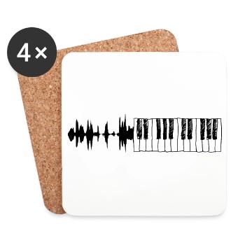 Pulse piano cadeau pianiste mélodie musicien - Dessous de verre (lot de 4) - blanc - Devant