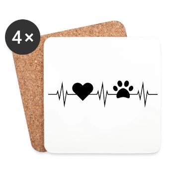 Chat puls cadeau animaux drôles animaux - Dessous de verre (lot de 4) - blanc - Devant