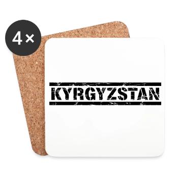 Kyrgyzstan - Coasters (set of 4) - white - Front
