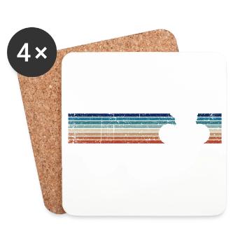 Bike vintage retro - Coasters (set of 4) - white - Front