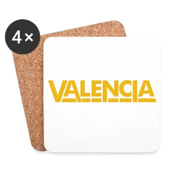 Valencia Spanien Schriftzug Gelb - Untersetzer (4er-Set) - Weiß - Vorne