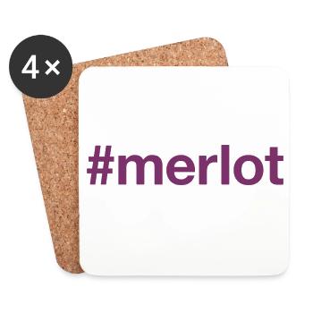 MERLOT Hashtag - Coasters (set of 4) - white - Front