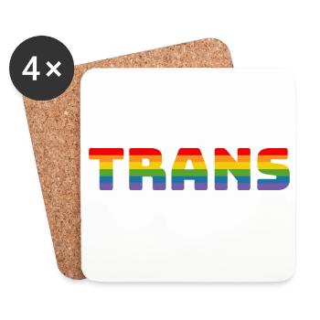 Rainbow Trans - Coasters (set of 4) - white - Front