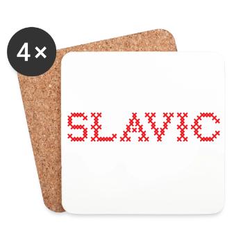 SLAVIC Folk Slawisch - Untersetzer (4er-Set) - Weiß - Vorne