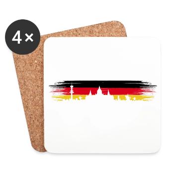 Hannover Deutschland Flagge Niedersachsen Skyline - Untersetzer (4er-Set) - Weiß - Vorne