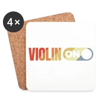 Vintage Violine - Untersetzer (4er-Set) - Weiß - Vorne