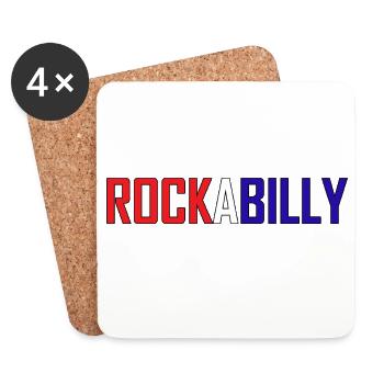 Vibrant Rock Billy Retro Design - Coasters (set of 4) - white - Front