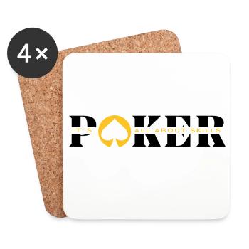 POKER ABOUT SKILL-articles poker - poker fashion - Dessous de verre (lot de 4) - blanc - Devant
