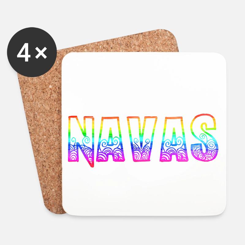 navas rs regenbogen - Untersetzer (4er-Set) - Weiß