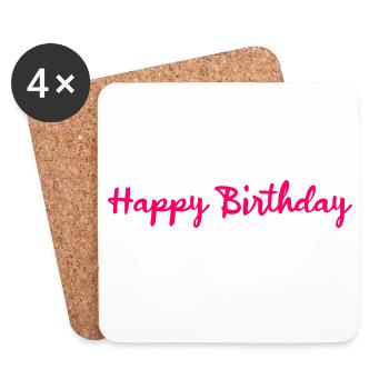 ALLES GUTE ZUM GEBURTSTAG. JAHRESTAG. - Untersetzer (4er-Set) - Weiß - Vorne