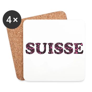 SWITZERLAND. HUMOR. COUNTRY. FLAG. GENEVA - Coasters (set of 4) - white - Front