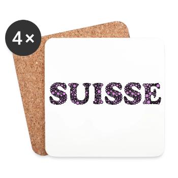 SUISSE - Dessous de verre (lot de 4) - blanc - Devant