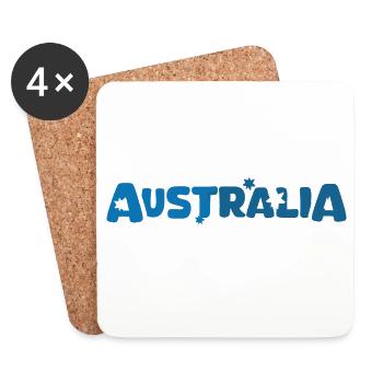 Icône d’icône d’étoile de logo de lettrage d’Australie - Dessous de verre (lot de 4) - blanc - Devant