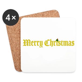 Merry Christmas - Coasters (set of 4) - white - Front