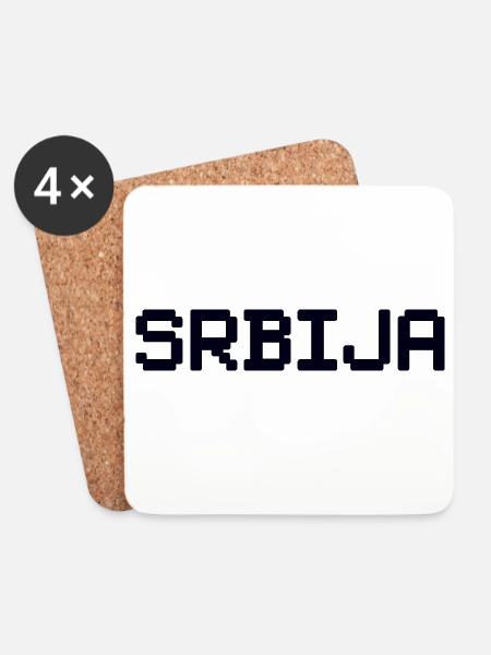 SRBIJA Serbia - Untersetzer (4er-Set) - Weiß