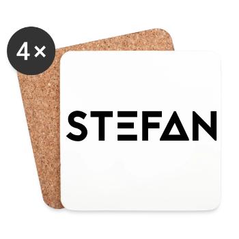First name Stefan - Coasters (set of 4) - white - Front