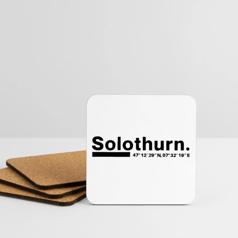 Solothurn coordinates Canton Switzerland Coasters (set of 4)