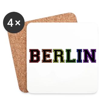 Berlin Varsity Rainbow - Untersetzer (4er-Set) - Weiß - Vorne