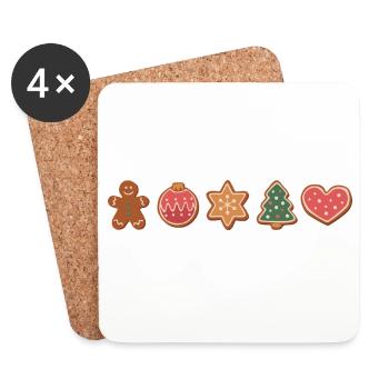 Cookies and cookies for Christmas - Coasters (set of 4) - white - Front