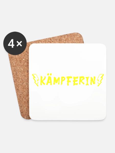 KÄMPFERIN - Untersetzer (4er-Set) - Weiß