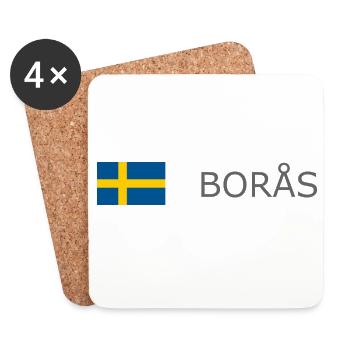 Sweden Flag - Boras - Sverige - Schweden - Coasters (set of 4) - white - Front