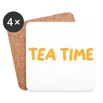 Retro Orange Tea Time - Untersetzer (4er-Set) - Weiß - Vorne