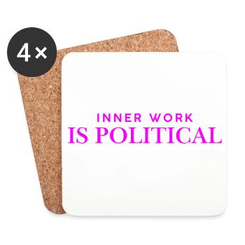 Inner work is politicsl - neon - Coasters (set of 4) - white - Front