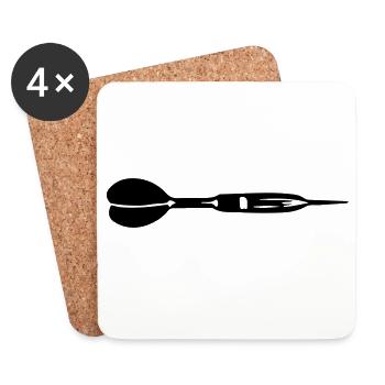 Dartpfeil Symbol - Untersetzer (4er-Set) - Weiß - Vorne