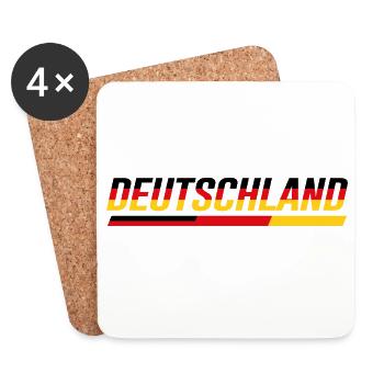 ALLEMAGNE – Look de course à rayures de vitesse - Dessous de verre (lot de 4) - blanc - Devant