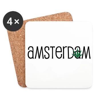 Amsterdam - Cannabis - Weed - Untersetzer (4er-Set) - Weiß - Vorne