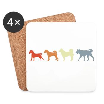 Vintage Dog Evolution - Coasters (set of 4) - white - Front