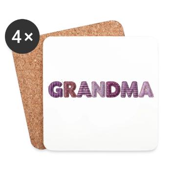 Grandma Vintage Stitching Design Trend Gift - Coasters (set of 4) - white - Front