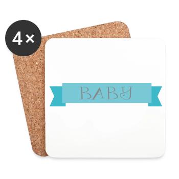 Bébé - Dessous de verre (lot de 4) - blanc - Devant