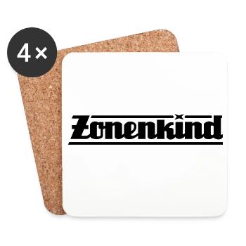 Zonenkind Schriftzug (Farbe änderbar) - Untersetzer (4er-Set) - Weiß - Vorne