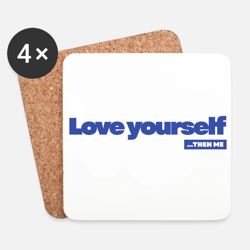 Love yourself - Statement Desing - Untersetzer (4er-Set) - Weiß