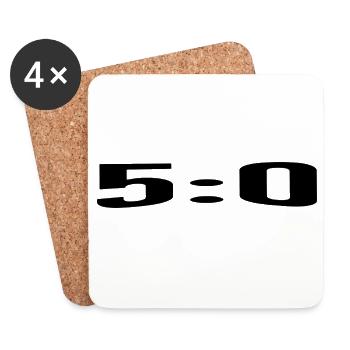 5:0, a perfect score - Coasters (set of 4) - white - Front