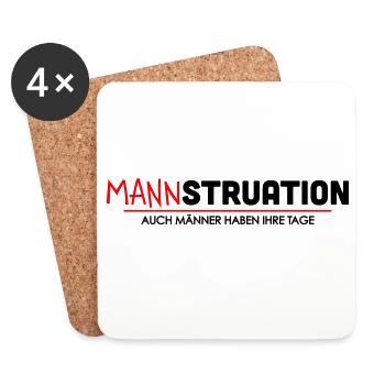 Mannstruation Maenner Tage Spruch - Untersetzer (4er-Set) - Weiß - Vorne