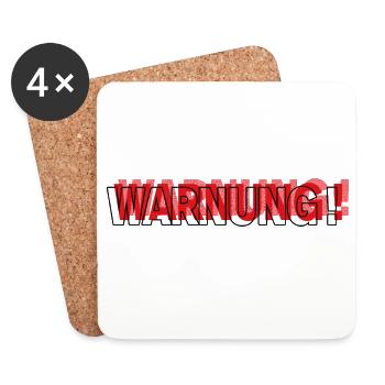 Warning - Modernes Statement Design - Untersetzer (4er-Set) - Weiß - Vorne