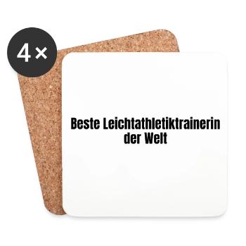Beste Leichtathletiktrainerin der Welt Geschenk - Untersetzer (4er-Set) - Weiß - Vorne
