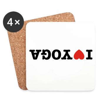 I love yoga - Untersetzer (4er-Set) - Weiß - Vorne