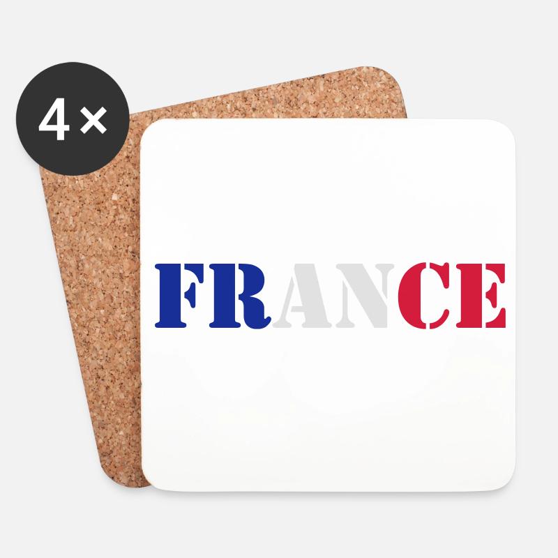 France - Untersetzer (4er-Set) - Weiß